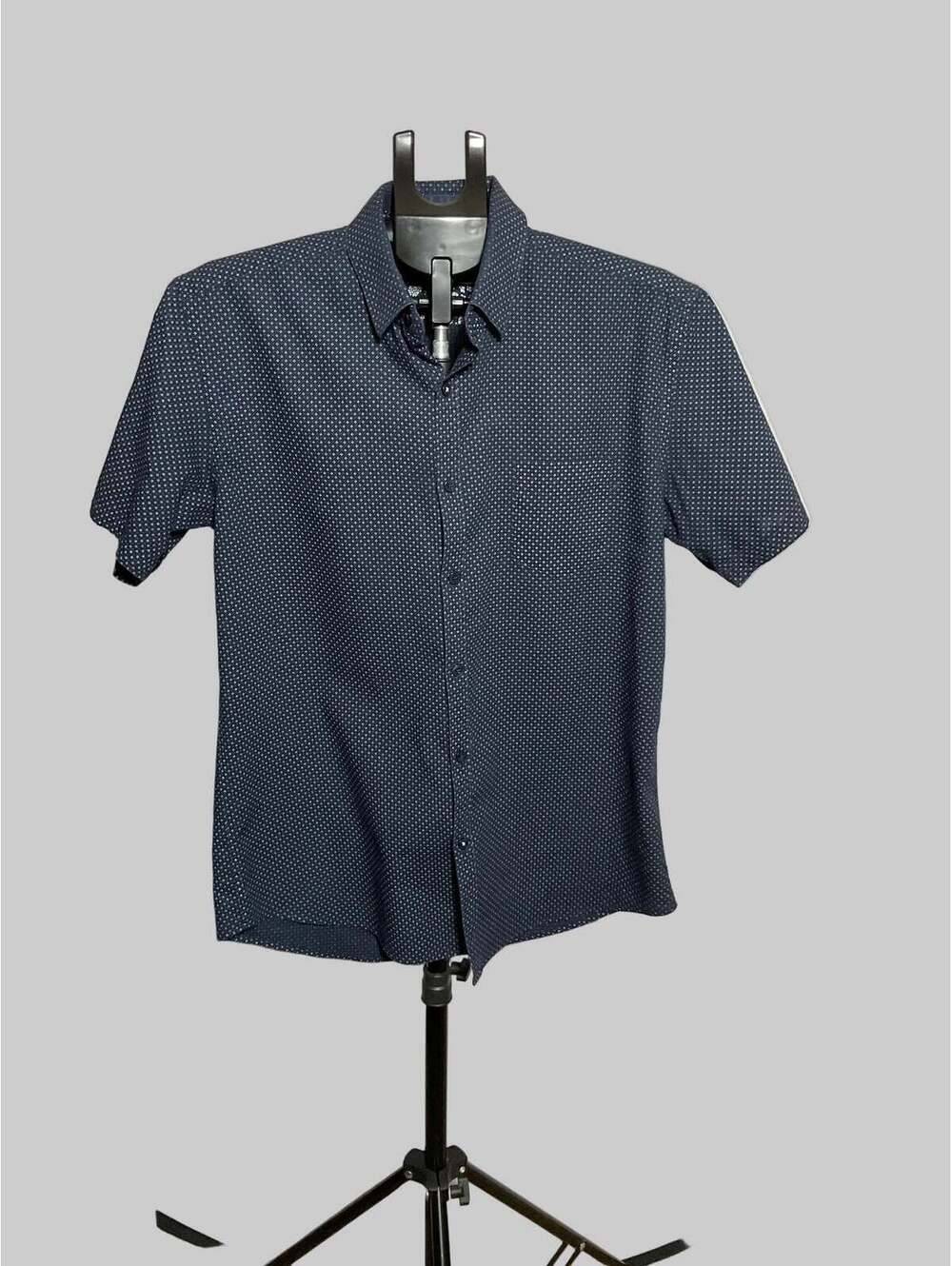 Coastal Clothing Short Sleeve Button-Up Shirt Size Large Navy